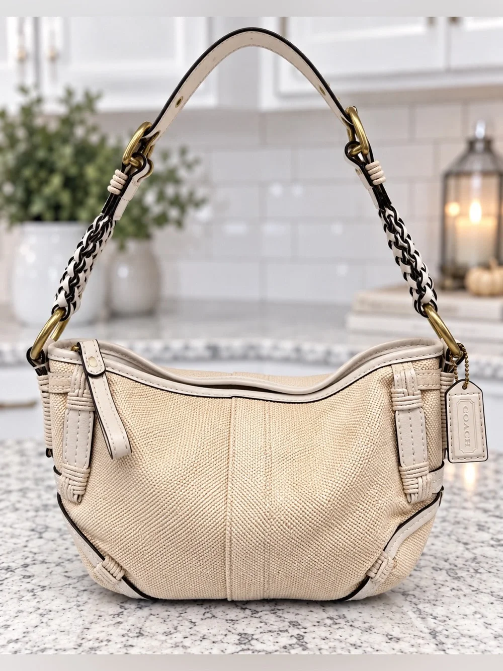Coach Vintage ‘05 Soho Angora Straw Hobo Shoulder Bag